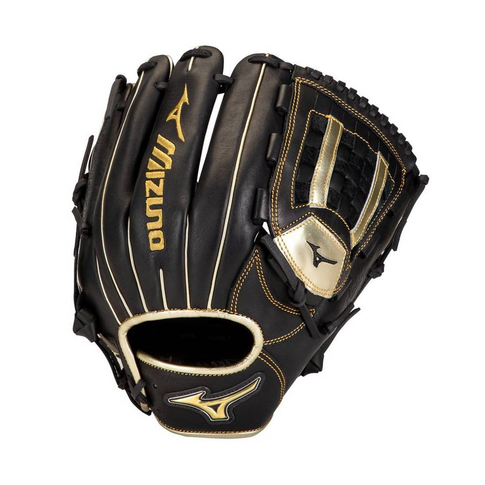 Mens Mizuno MVP Prime SE Pitcher 12" Baseball Gloves Black/Gold Philippines (ZSUANK941)